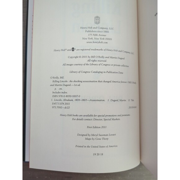 Killing Lincoln by Bill O'Reilly and Martin Dugard First Edition Hardcover DJ - Picture 6 of 6